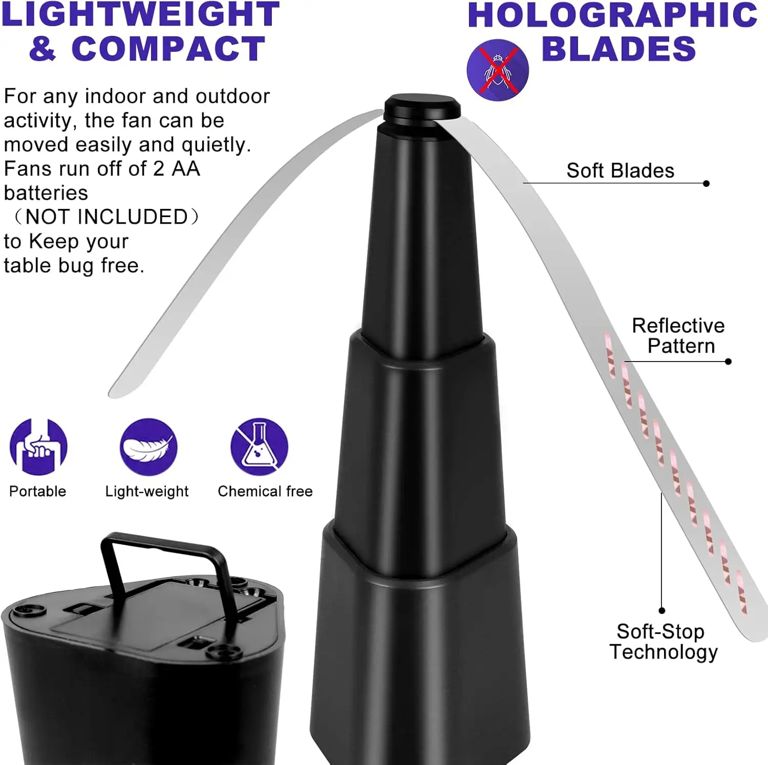 ventiladores de picnic para mesa de comedor, ventiladores de comida para interiores y exteriores, ventiladores retráctiles portátiles