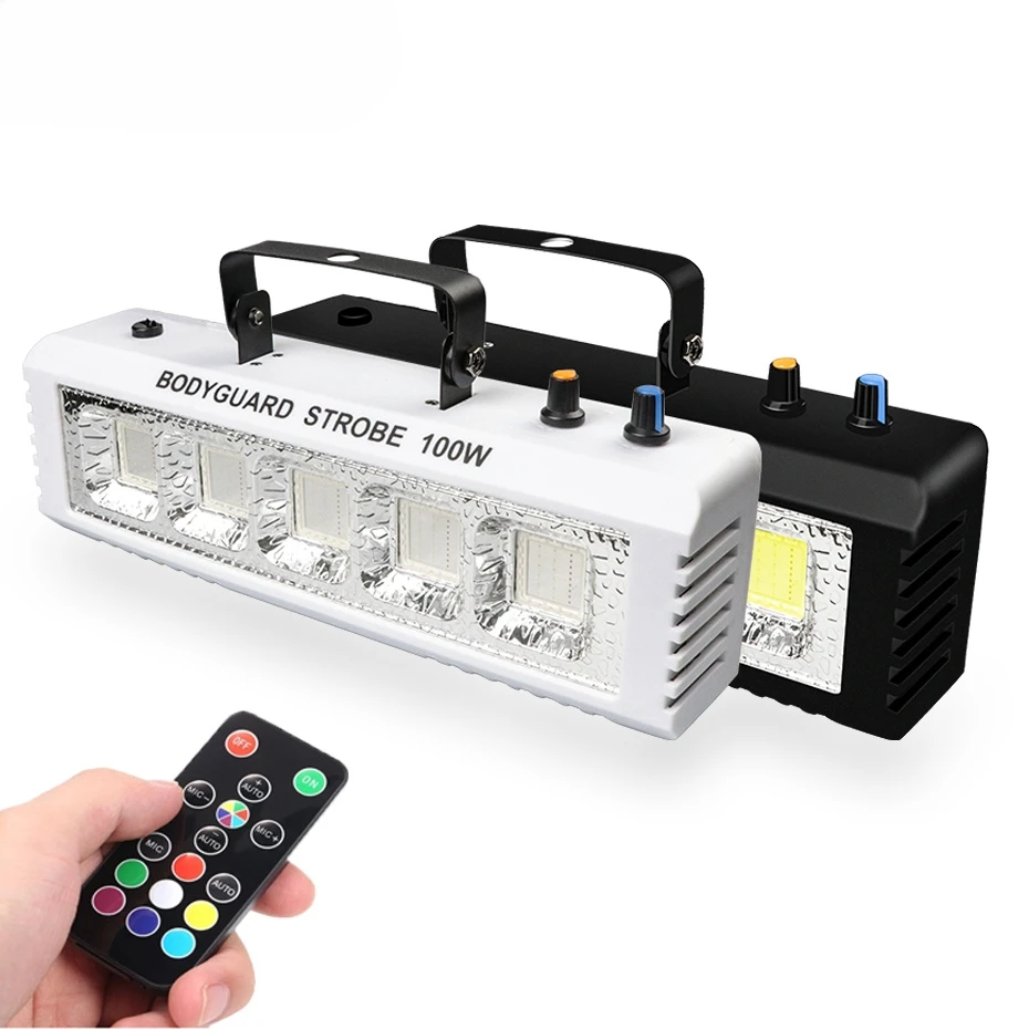 Luz estroboscópica branca rgb para dj, discoteca, 40w, 60w, 80w, 100w, controle remoto, flash, festa, casamento, feriado, palco, efeito de iluminação, luz de dj