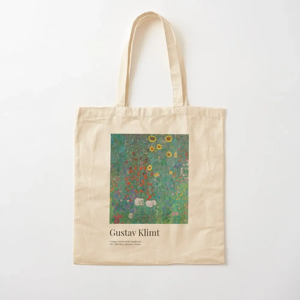 

Gustav Klimt - Exhibition Art Poster - Cottage Garden With Sunflowers - Belvedere Museum Tote Bag eco pack Women bags Tote Bag