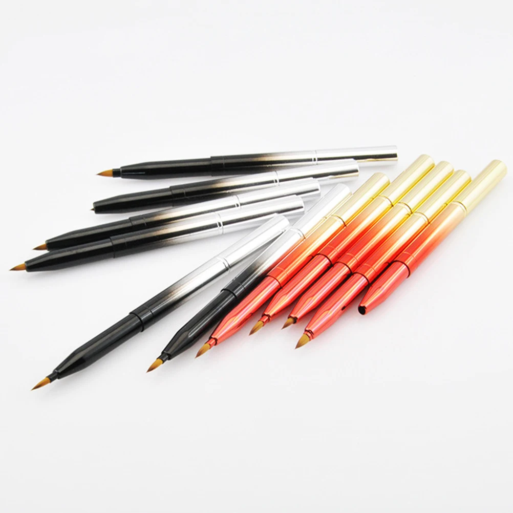 

Retractable Lip Brush Portable Metal Shell Compact Flexible Lipstick Lip Gloss Applicator Makeup Tool Lipstick Brush