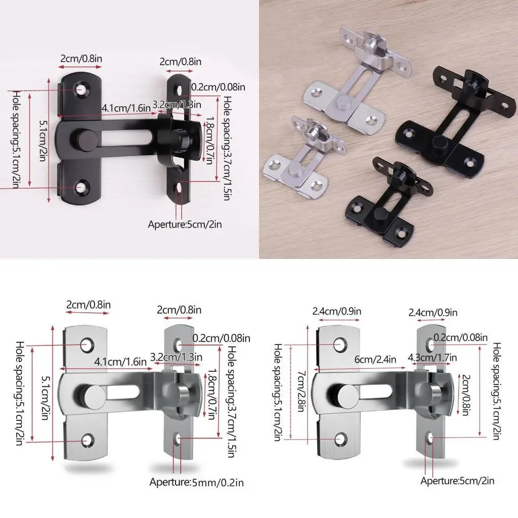 

652F 2 Pcs Barn Door for Latch Stainless Steel for Latch Lock Sliding Door Privacy for Latch Lock Moving Door Buckle for