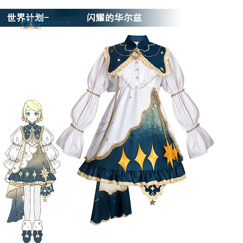 

Anime Project Sekai Rin Cosplay Costume Sweet Lolita Dress Uniform RolePlay Halloween Carnival Game Party Women Outfit