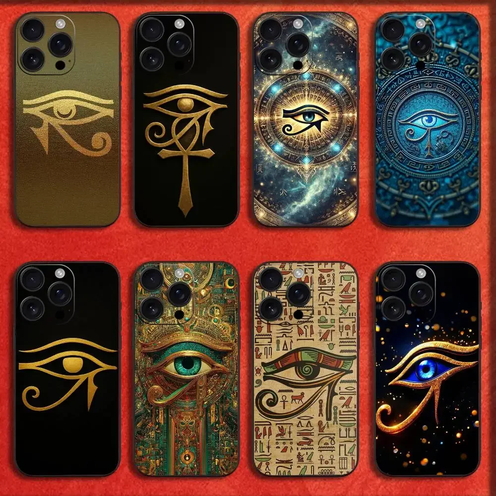

Olho De Horus Phone Case For iPhone 17,16,15,14,13,12,11,Pro,Max,Plus,E,SE4,Air,Mini Black Cover