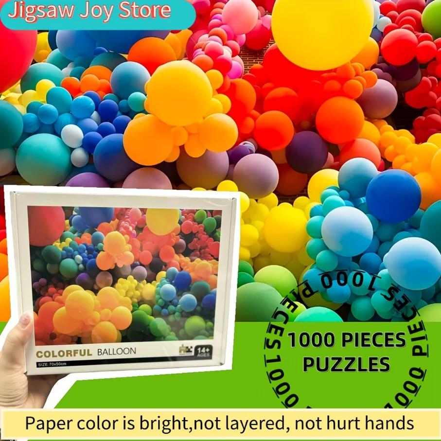 

Красочный бумажный пазл-головоломка с воздушными шарами — яркий подарок на Пасху, День смеха, День независимости, день рождения, годовщину | 27.56x19.69 дюймов