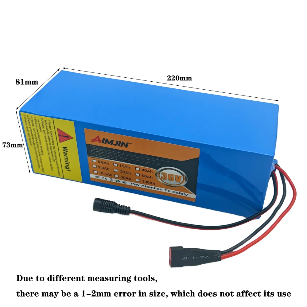 New 21700 10S3P Lithium-ion Battery 36V 15Ah 1000W Power Tool Battery Outdoor Backup Battery with 30A BMS