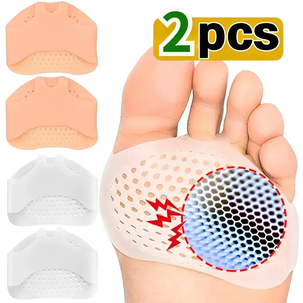 

2PCS Silicone Forefoot Metatarsal Pads Pain Relief Orthotics Foot Massage Anti-Slip Protector Elastic Cushion Feet Care Tool