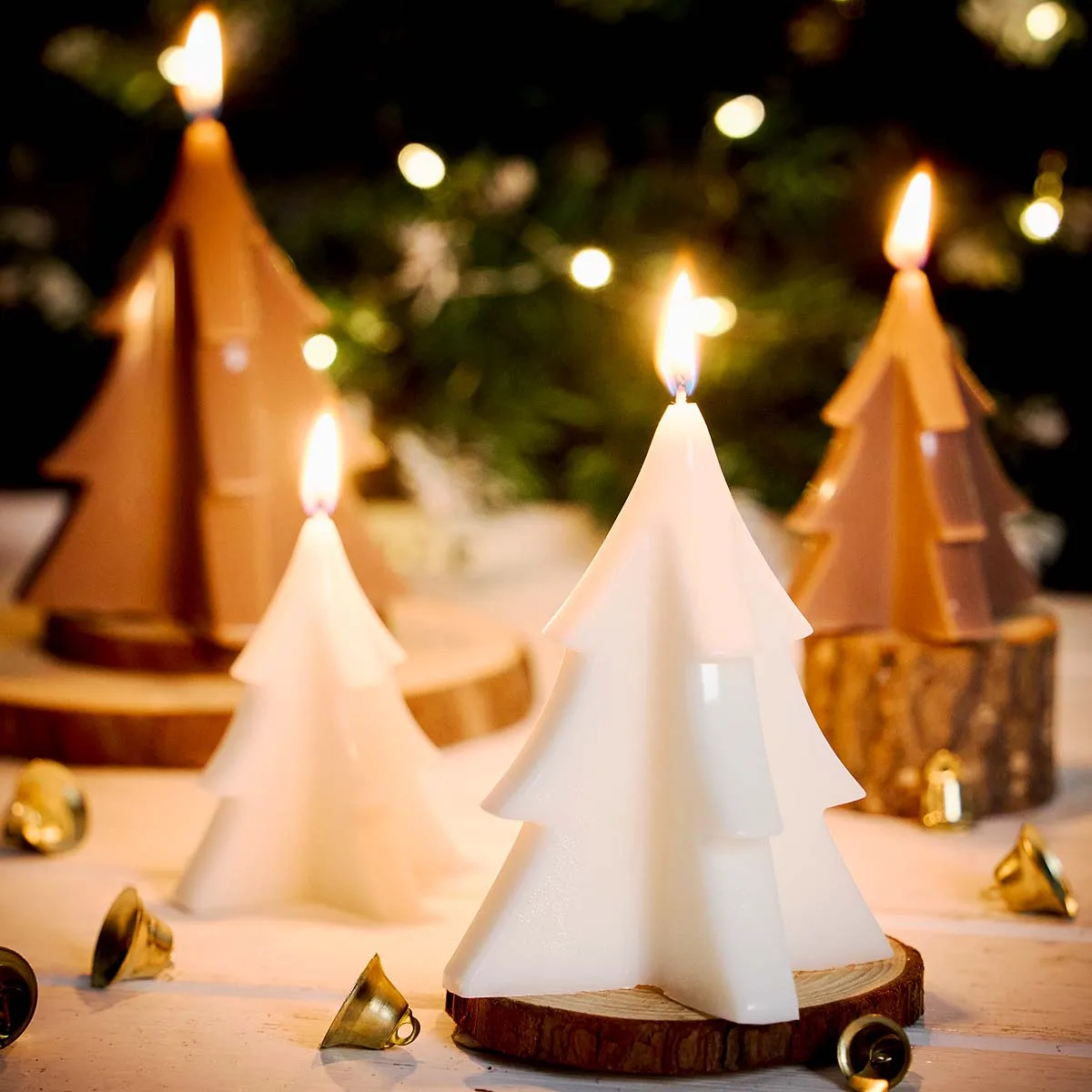 3D Geometrische Weihnachtsbaum Kerzenform DIY Einfache Weihnachten Duftkerzen Silikonformen Seife Gips Harz Handwerk Geschenkherstellung