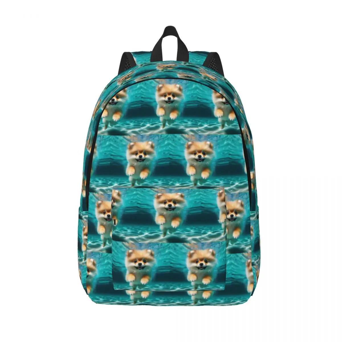Студенческий рюкзак с померанским шпицем, школьная сумка, походный дорожный рюкзак для мальчиков и девочек, модная сумка для книг, сумки на плечо