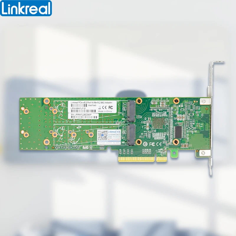 Carte adaptateur SSD PCIe 3.0x8 à 4x M.2 NVMe, avec PLX8747 et support à profil bas 22110mm-LRNV9547LP-4I