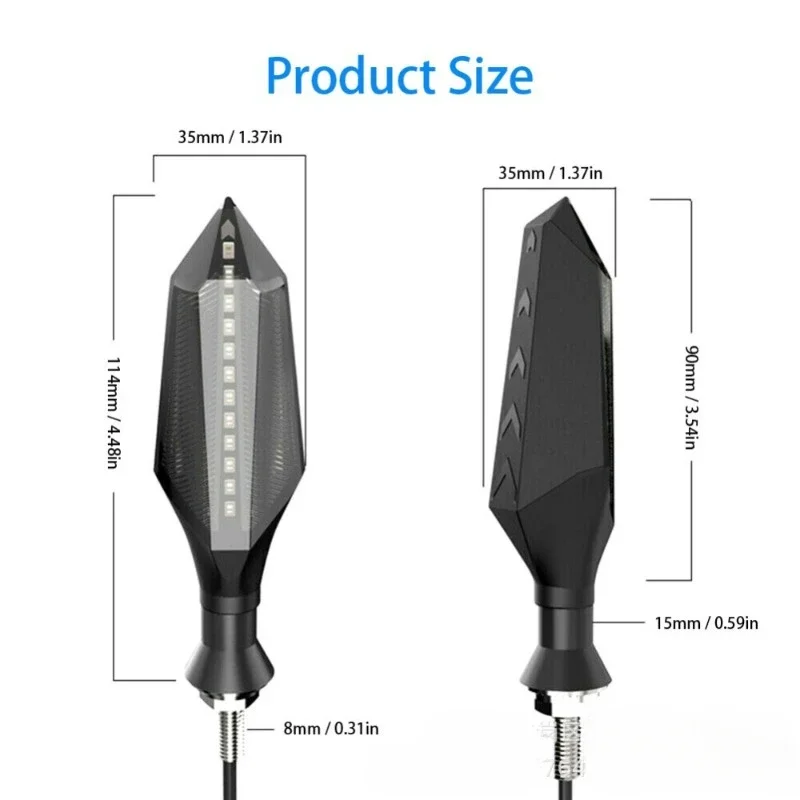 LED Turn Light para motocicleta, água corrente, modificado, elétrico, direção, acessórios