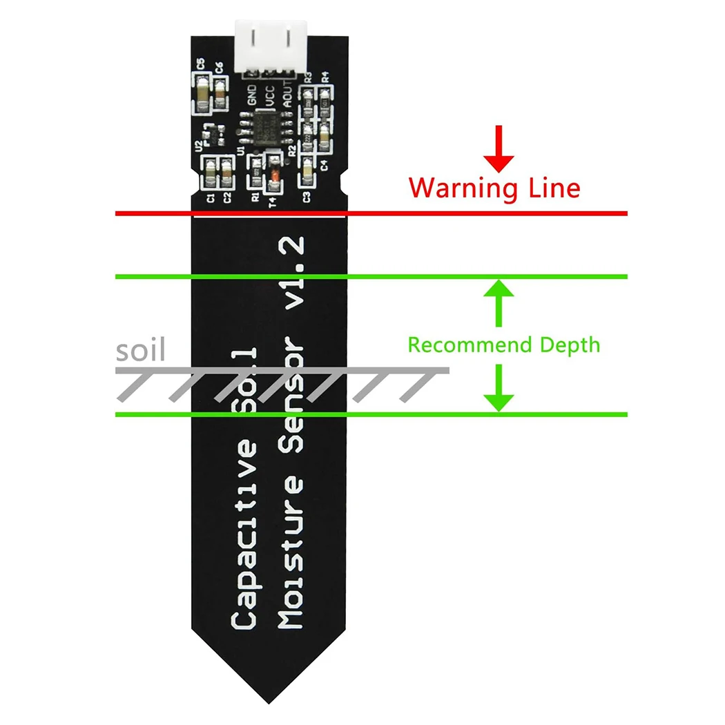 Capacitive Soil Moisture Sensor Module Corrosion Resistant Moisture Detection Garden Watering for Arduino DIY 3.3~5.5V view 4