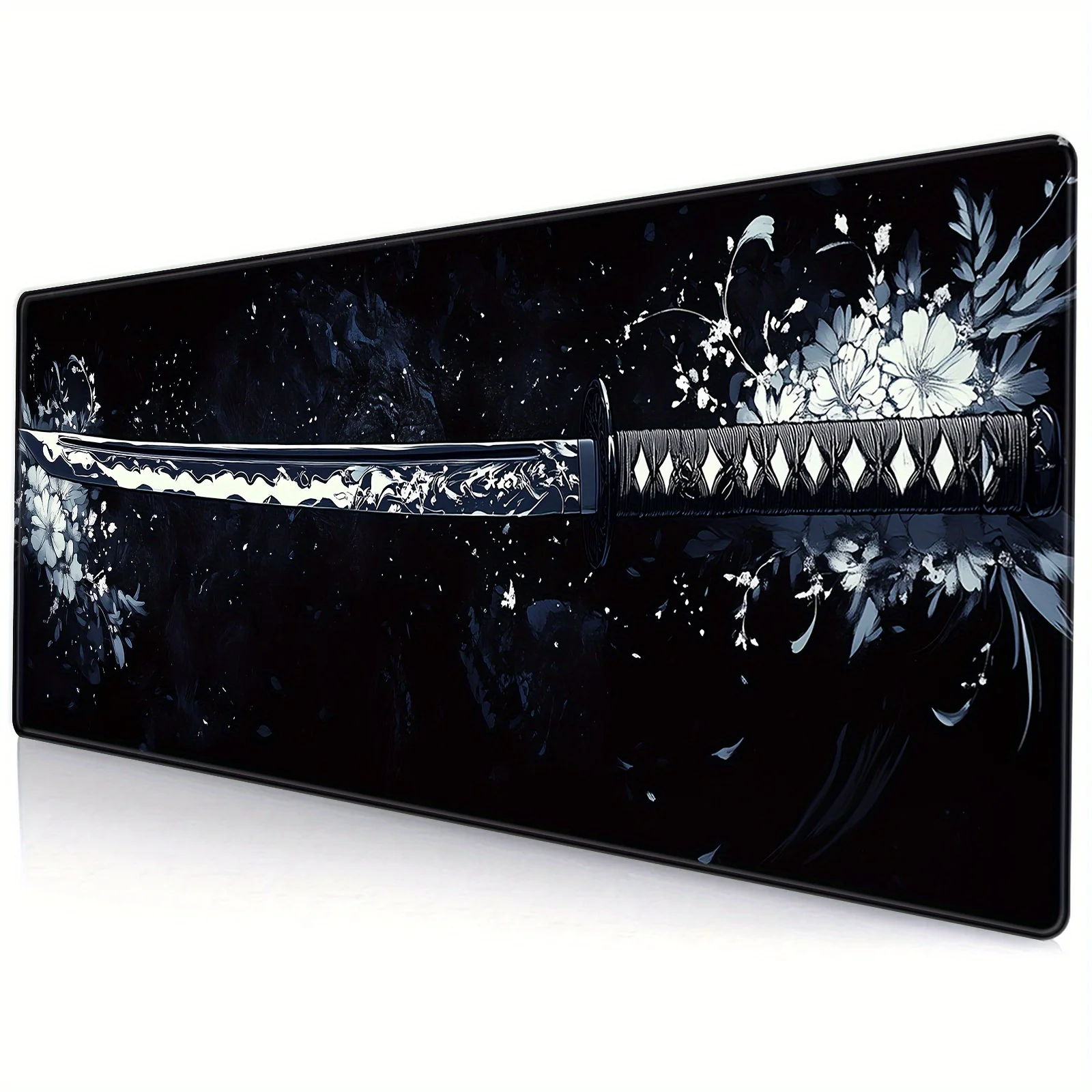 

Extended Gaming Mouse Pad with Floral Sword Design Non-Slip Rubber Large Desk Mat for Keyboard Laptop for Gaming Office and Home