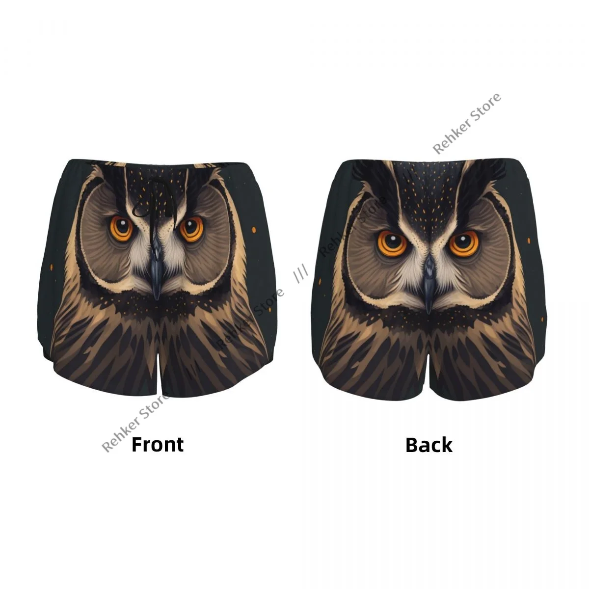 Short de sport pour femmes, Portrait de hibou, course à pied, Yoga, Fitness, entraînement de Badminton à séchage rapide avec poche