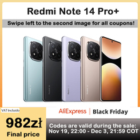 Xiaomi Redmi Note 14 Pro+ 5G Smartfon Snapdragon 7s Gen3 200MP OIS Aparat 120W Ładowanie 1.5K Ekran 120Hz Tani Telefon z UE