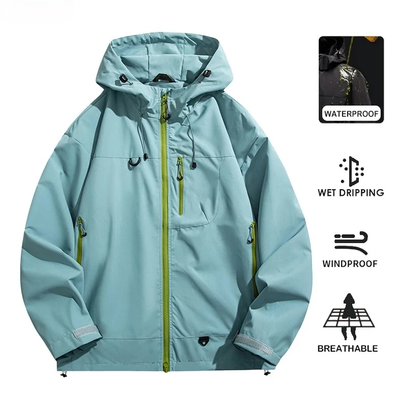 

Men's Waterproof Windbreaker Outdoor Sport Windproof Single-Layer Jackets for Men Hiking Climbing Trekking Rain Coat Unisex