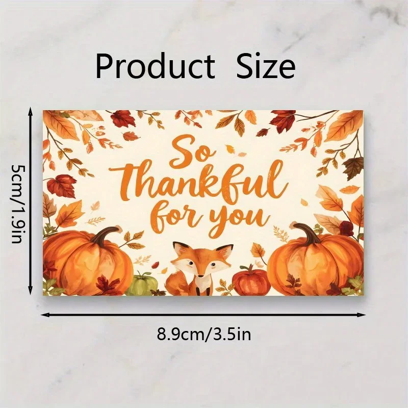 100pcs Autumn Flower Path Humorous Thanksgiving Card, Suitable for Thanksgiving, Christmas, and Expressing Gratitude To Parents