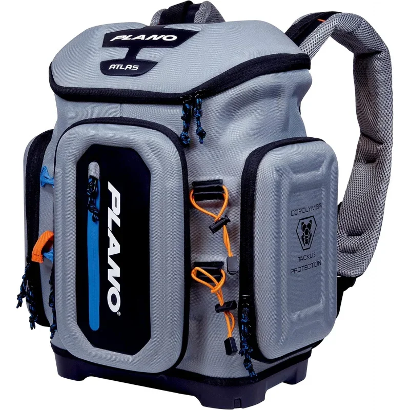 QWFlat Atlas 3700 Tackle Fishing Backpack,Gray EVA Material,Includes 3 3750 StowAway Utility Boxes for Worms,& Baits,Waterproof