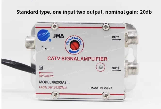 220V 2~8 way CATV TV VCR Antenna Signal Amplifier Booster Splitter 30db 20db