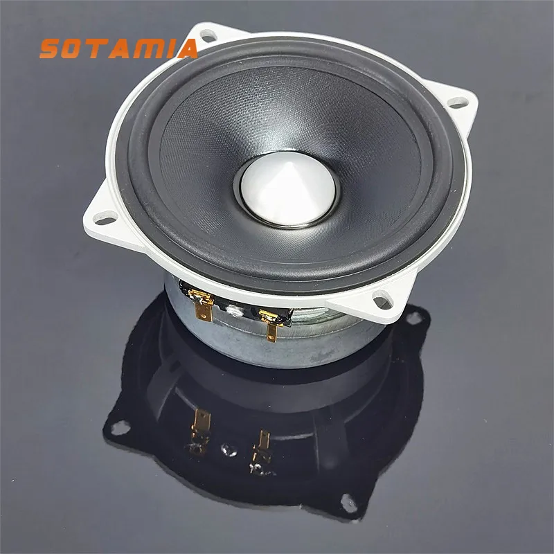 

SOTAMIA 1PCS 4 Inch Full Range Audio Speaker 6 Ohm 50W Cast Aluminum Frame Aluminum Cone Cap Car Audio Modified Speaker