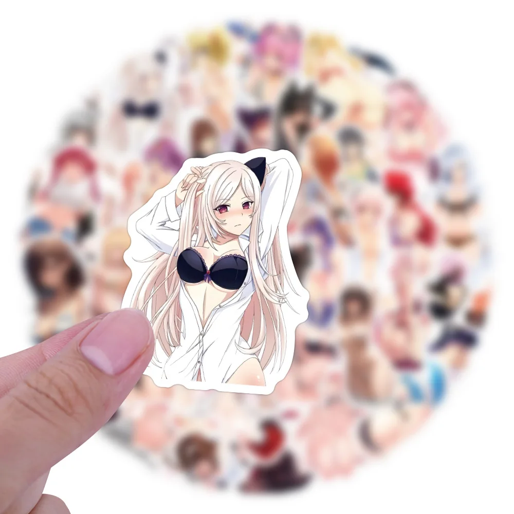 

10/60PCS Waifu Anime Sexy Girl Sticker Hentai Doodle Cartoon Decals for Wardrobe Shoe Rack Desk Bicycle Decoration Stickers