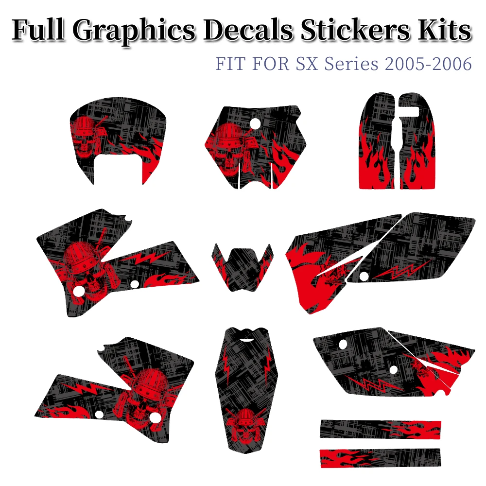 Motorcycle Deco Background Graphics Decals Stickers Kit Fit for 125 250 450 525 SX Series 2005 -2006