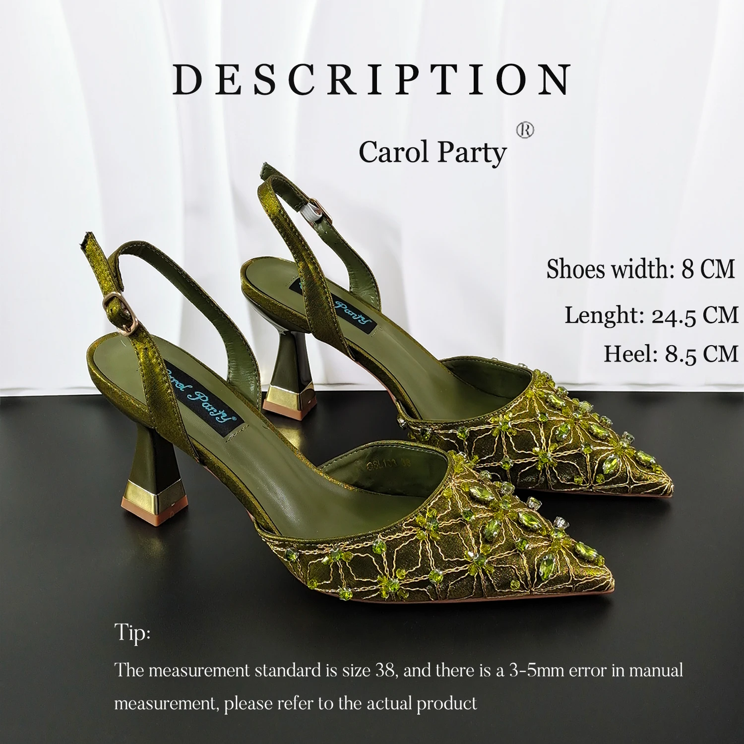 Queena Yan New Arrival Lovely Style Rhinestone Decoration Design Pointed Toe Lady Shoes and Bag for Party Wedding Or A Pair Shoe