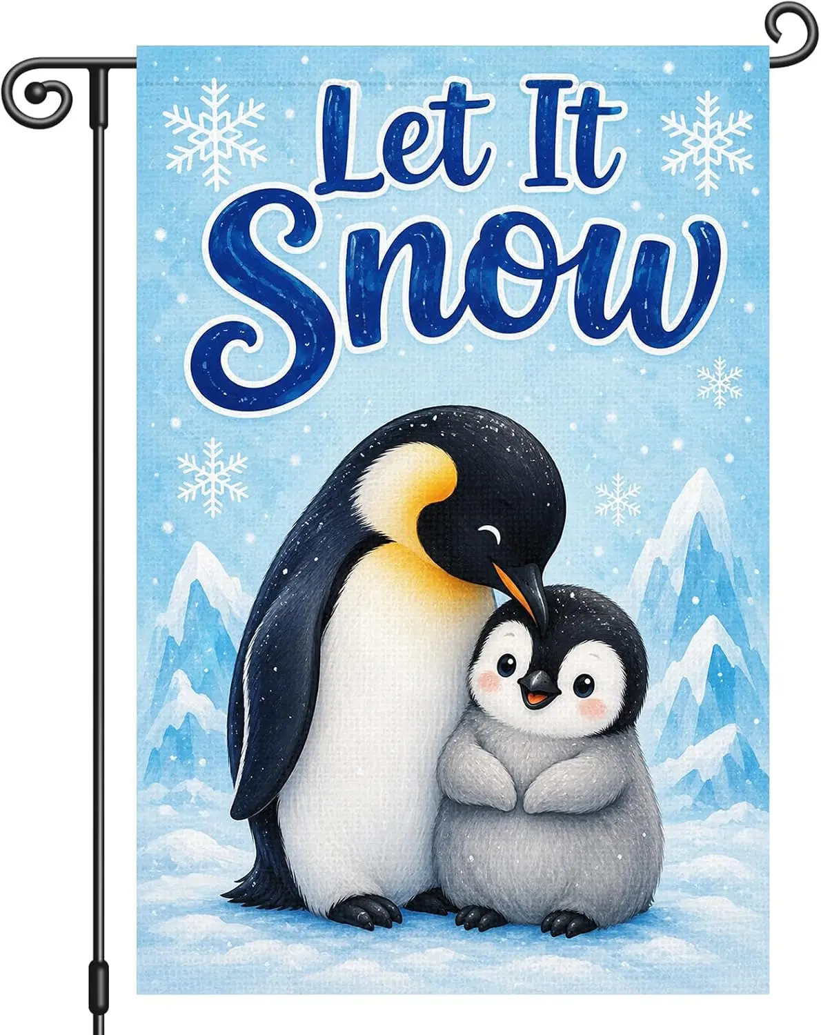 Heyfibro Let It Snow Winter Penguin Garden Flag for Outside 12x18 In bbp