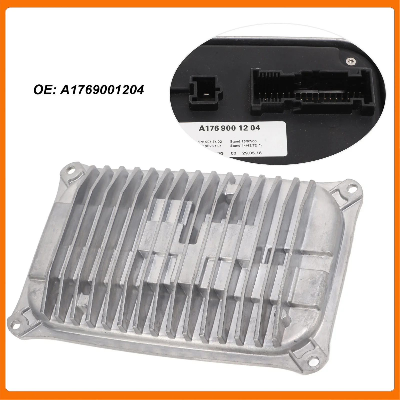 

LED Headlight Control Unit A1769001204 Alloy Rustproof Replacement for Mercedes CLA C117 X117 2016‑2019 Headlight Ballast