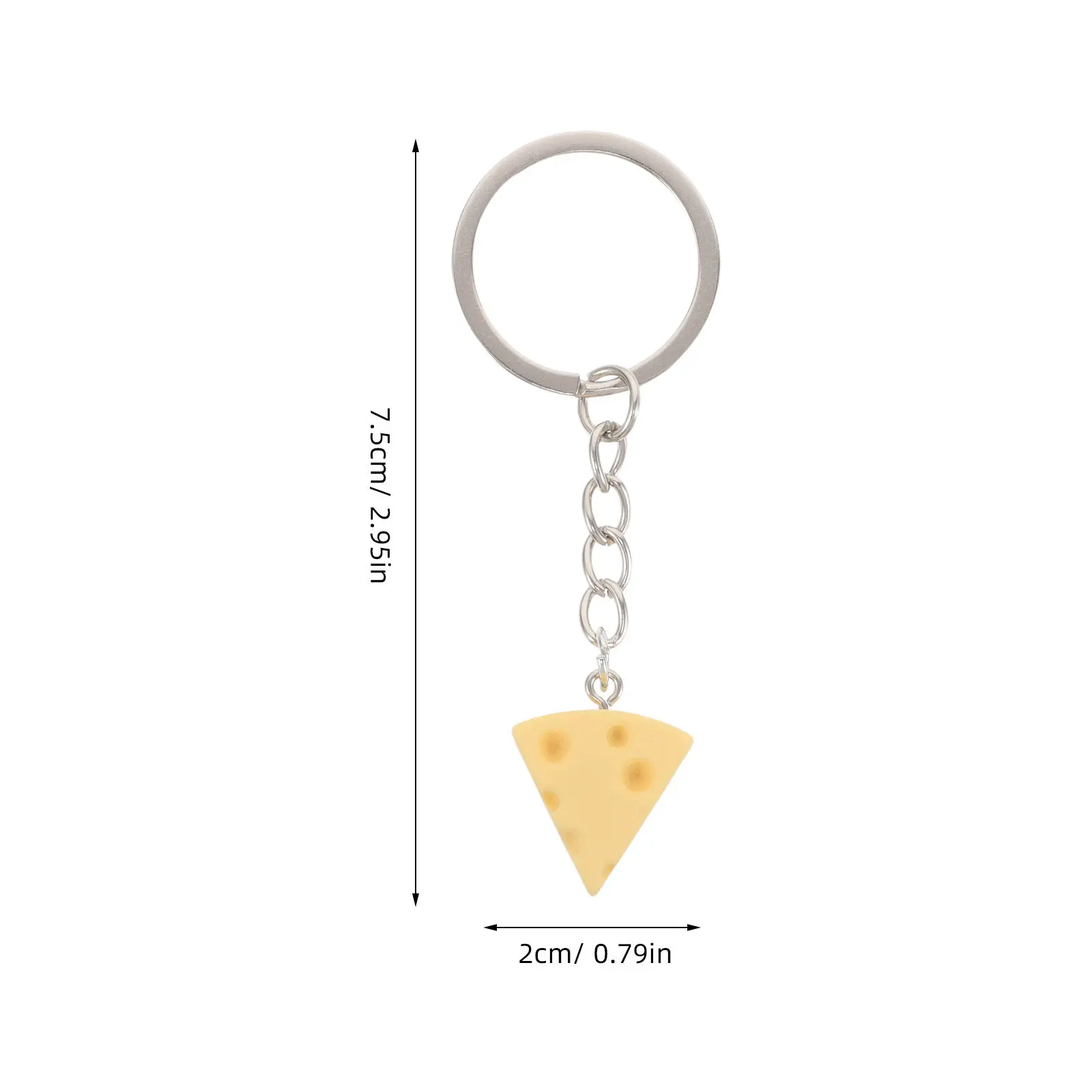 20Pcs Resin Cheese Keychain Pendant Cute Simulation Food Keyring Charm for Backpack Purse Bag Party Favor Portable Lightweight