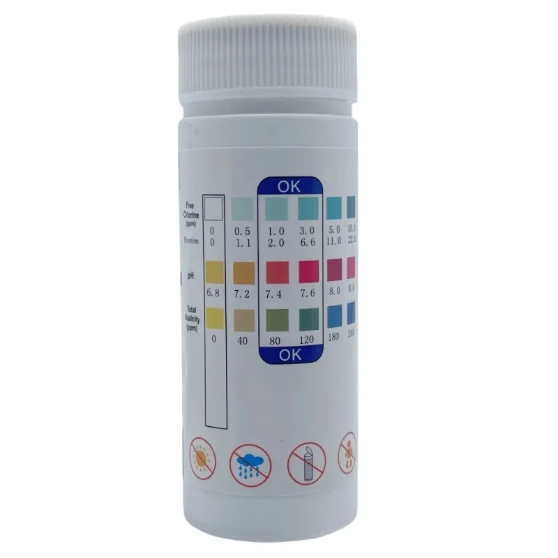 Chlor PH-Teststreifen SPA Schwimmbad Aquarium Aquarium Wassertester Papier Restchlor PH-Wert Alkalität Härte
