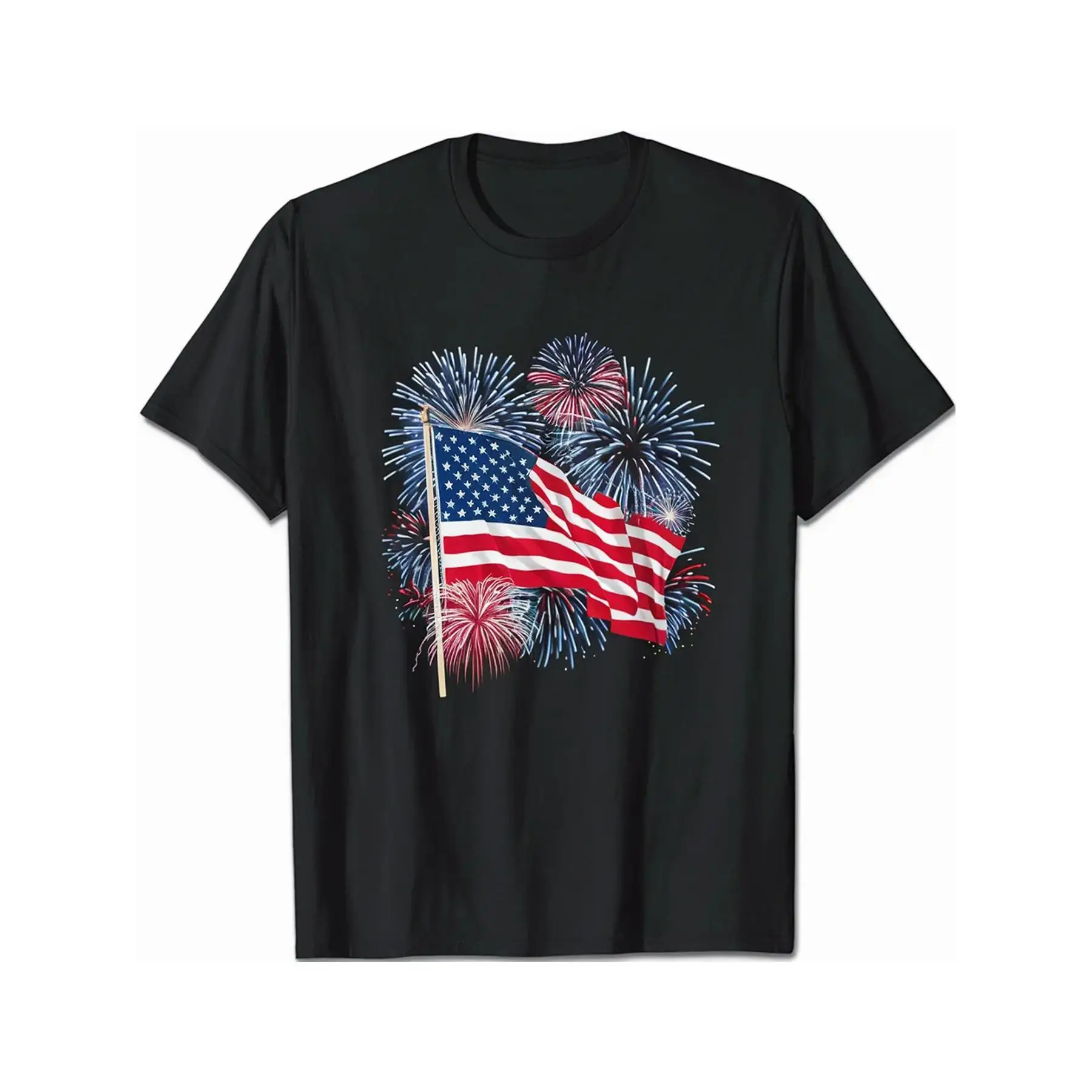 

American Flag T-shirt Graphic Print Patriotism Tops Summer Casual Blouse Men Women