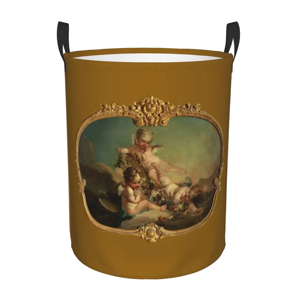 Custom Autumn Allegory Collapsible Laundry Hamper - Rococo Boucher-Style Storage Bin for Kids Nursery