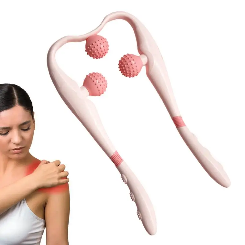 

Роликовый массажер для шеи, портативный расслабляющий аппарат для шеи, ручной расслабляющий аппарат для шеи с 3 шариками, портативный электрический массажный инструмент для домашнего использования