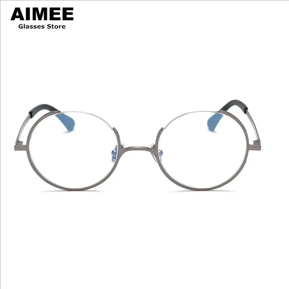Three-fourths Creative Design Eyeglasses Men Round Optical Prescription Glasses Frame Women Handmade Myopia Reading Eyewear New