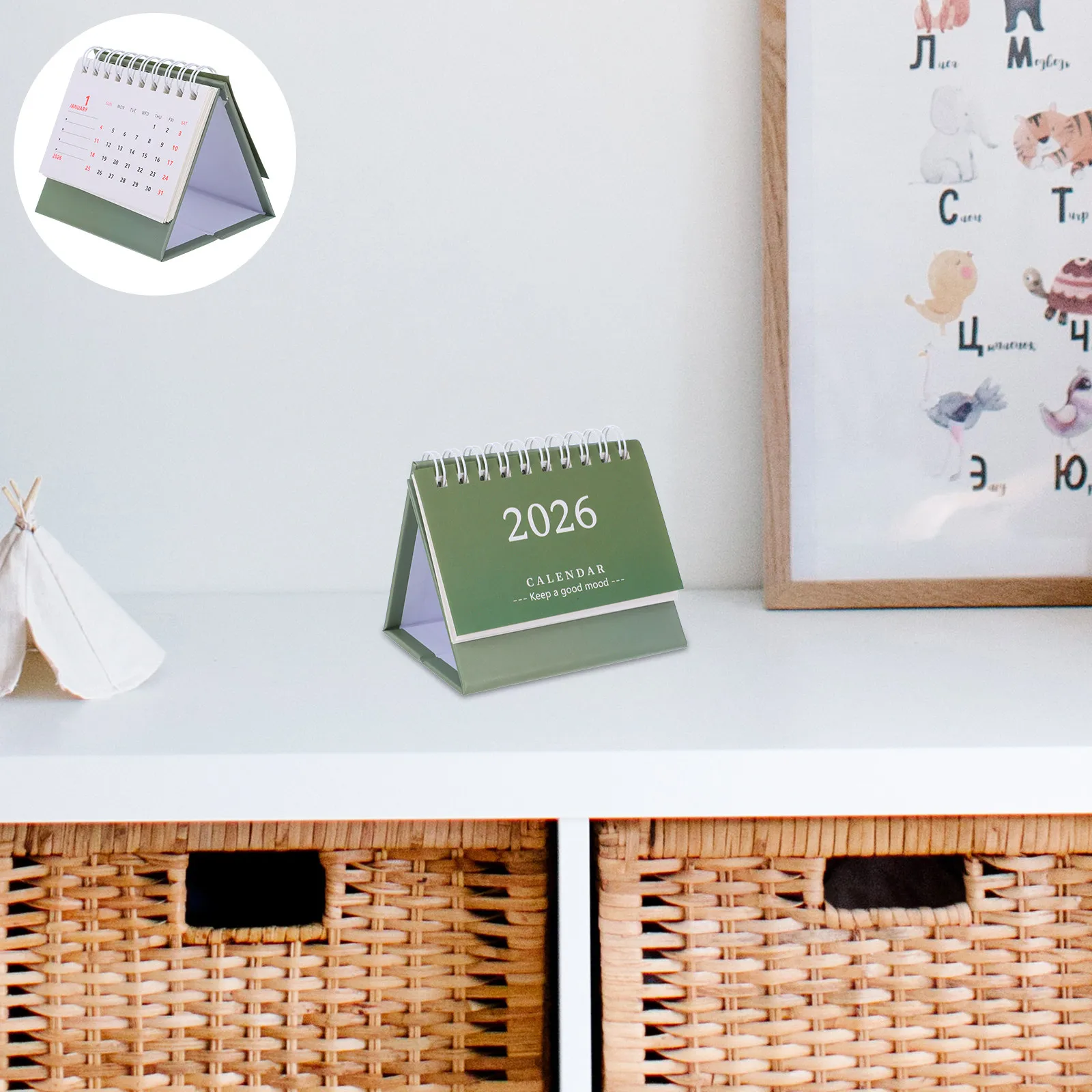 

Настольный календарь-планер Mini 2026: компактный, ежемесячный, для офиса, с откидными страницами