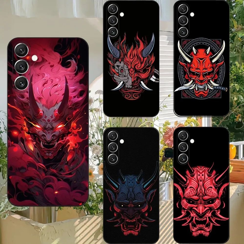 Oni Hannya Samurai Demon Mas  Phone Case For Samsung S21,S22 Ultra,S20,S30 plus,S22 plus,S23,S30 ultra 5G Silicone Cover