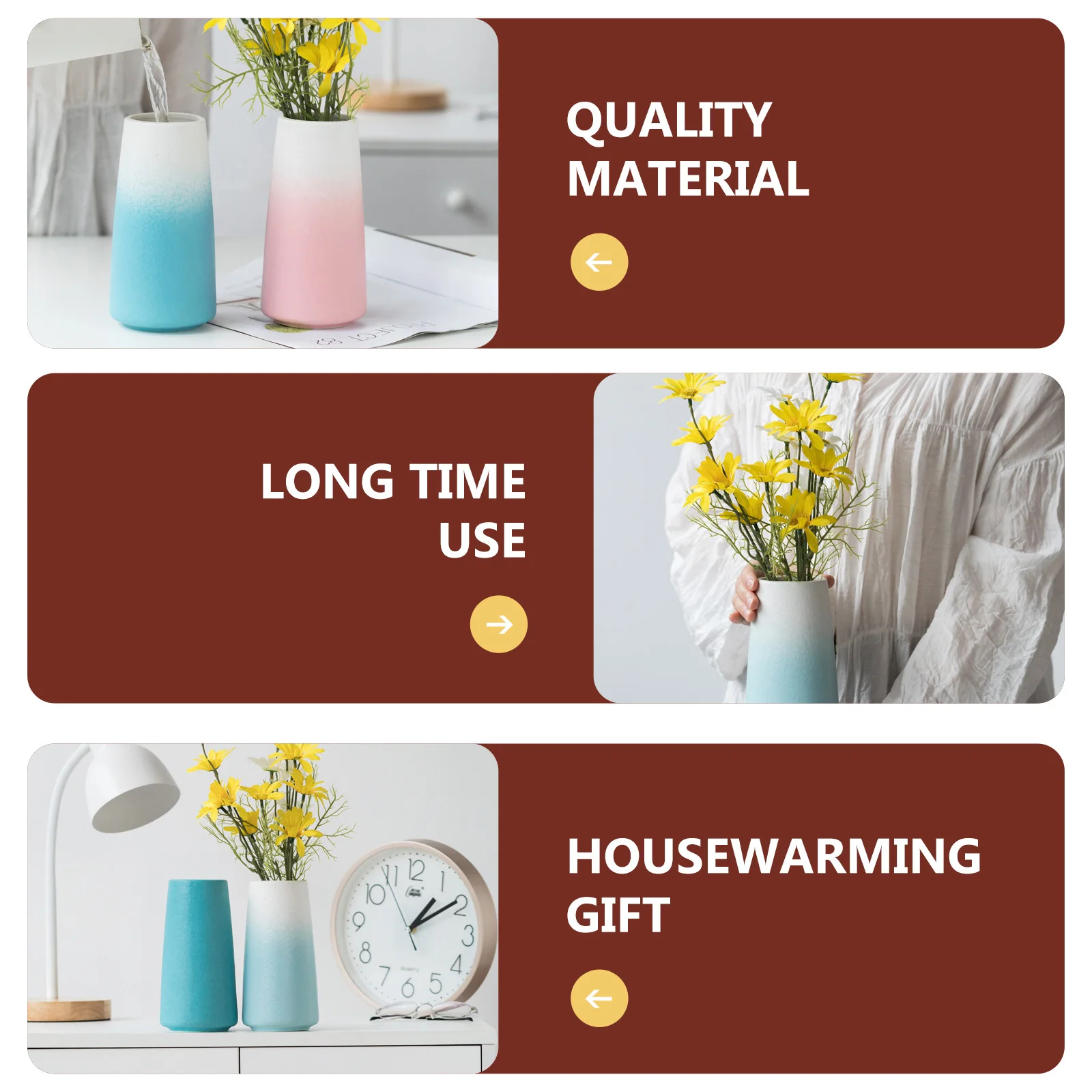 

1Pcs Wide Mouth Frosted Ceramic Vase Retro Decorative Flower Container for Home Office Living Room Table Display