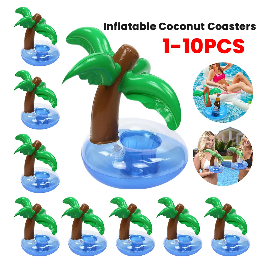 

Надувная подставка для напитков в виде кокосовой пальмы, летний плавающий держатель для напитков для бассейна, надувной плотик для вечеринок у бассейна