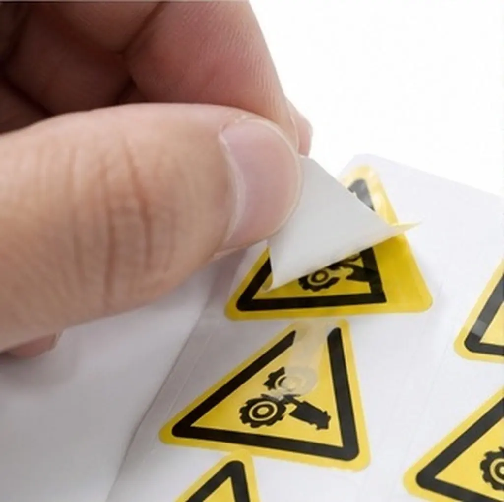 200Pcs Safety Machine Caution Stickers Self Adhesive Beware of Cutting Labels Easy Peel Stick for Workplace