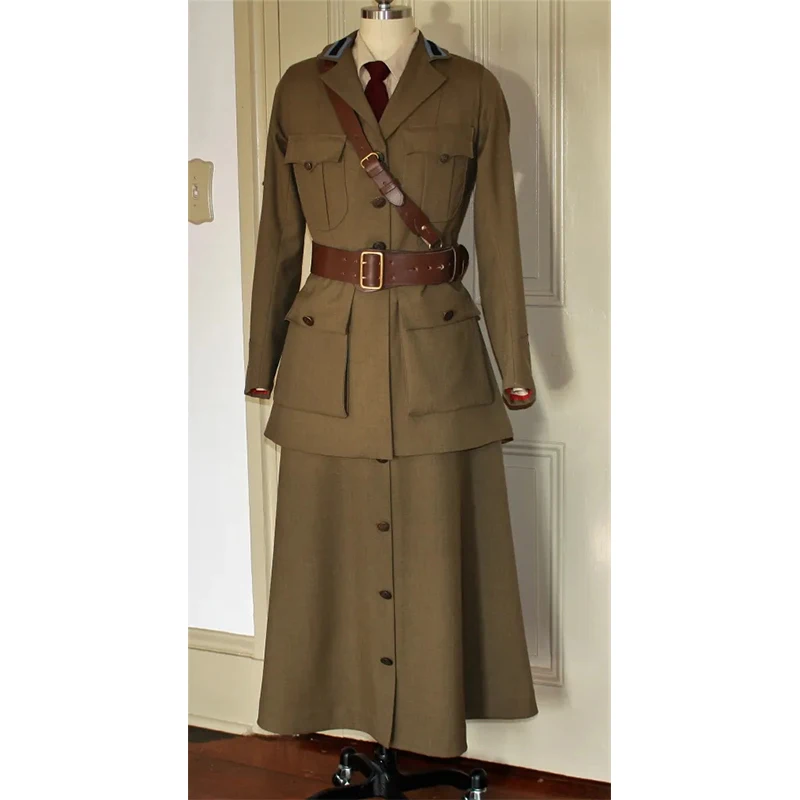 Disfraz de Cosplay Personalizado de la Primera Guerra Mundial de 1914, Uniforme del Cuerpo de Motociclistas Femenino de la Primera Guerra Mundial, Traje de Comandante Militar para Mujer