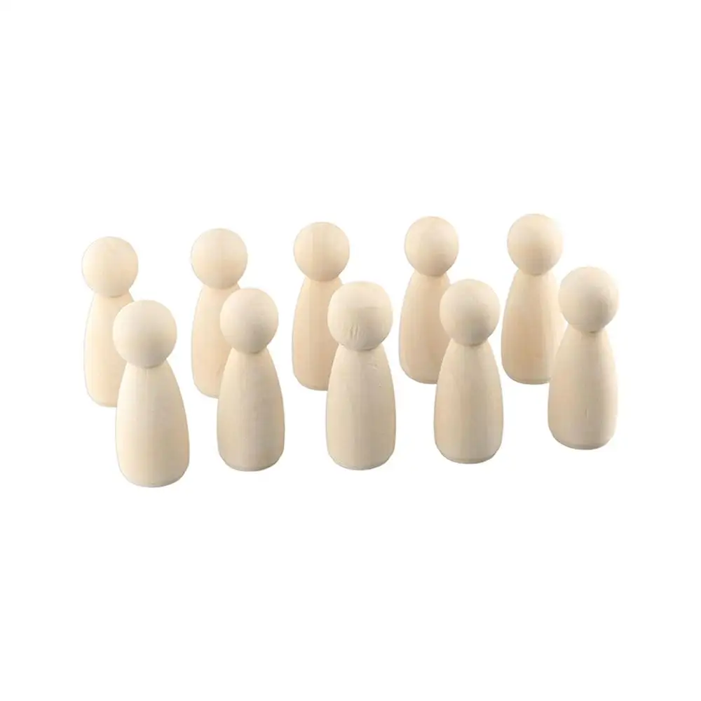 

35/43/53/65mm 20pcs Male Female Blank Handmade Puppets Wood Crafts Unpainted Figures Wooden Peg Doll Wedding Decoration