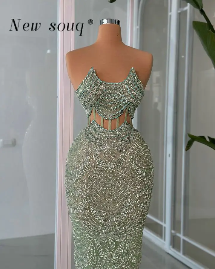 Robe de Soirée Longue Perlée à Paillettes Vert Menthe, Deux Styles, Mode Moderne, Coupe Droite, Formelle, Bal, pour ixde Mariage, 2025