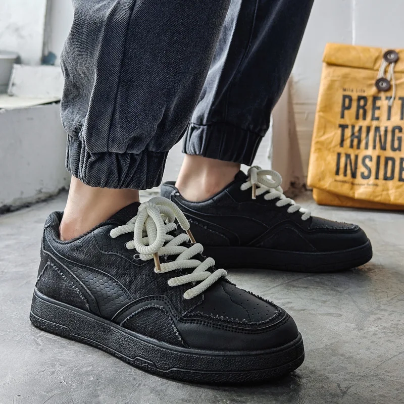 Men's Shoes Spring Breathable Youth Casual Versatile Men's Shoes New Student Pure White Sports Board Shoes