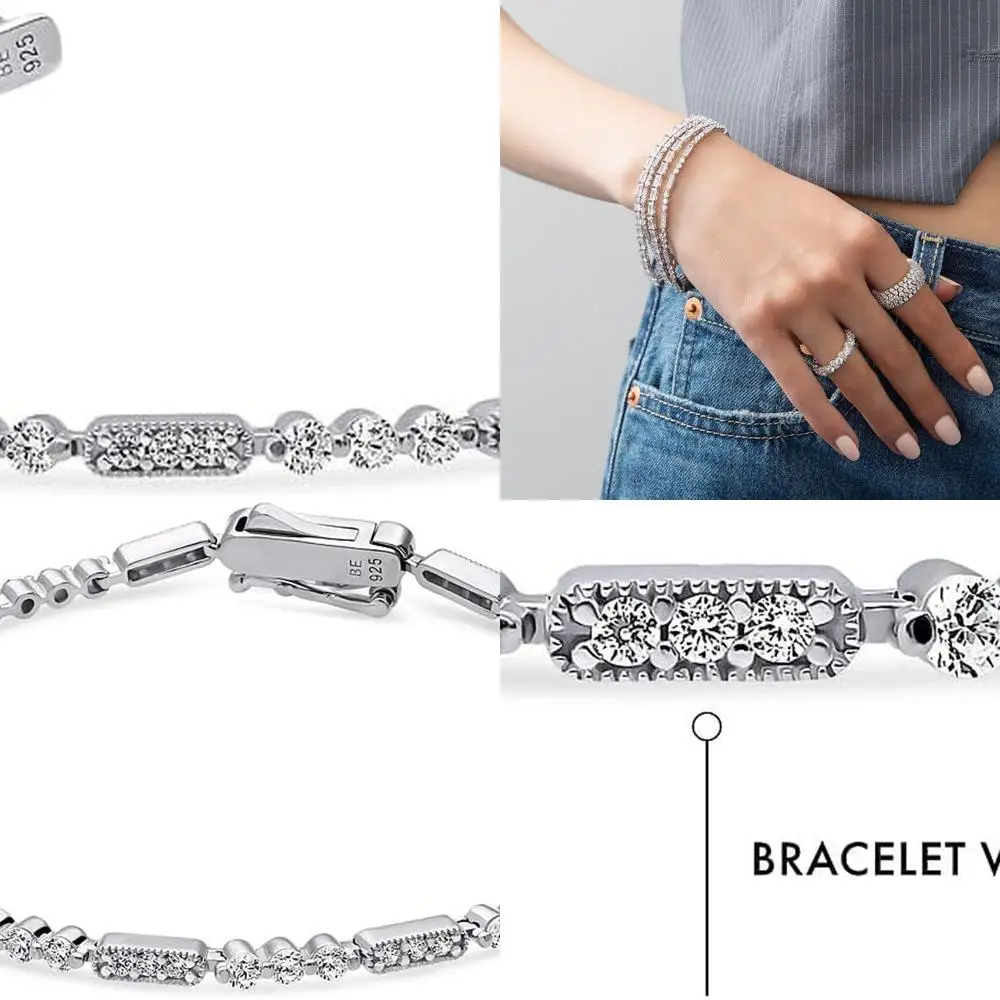 

Винтажный браслет-цепочка из стерлингового серебра в стиле ар-деко с кубическим цирконием Mirain для женщин, с родиевым покрытием