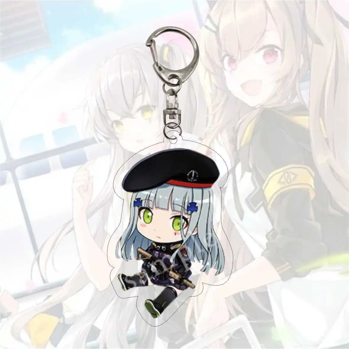 6CM Hot Game Girls' Frontline Anime Figures Cosplay Acrylic Keychains Cute Bag Pendant Keyrings Decor Accessories Toy Fans Gift