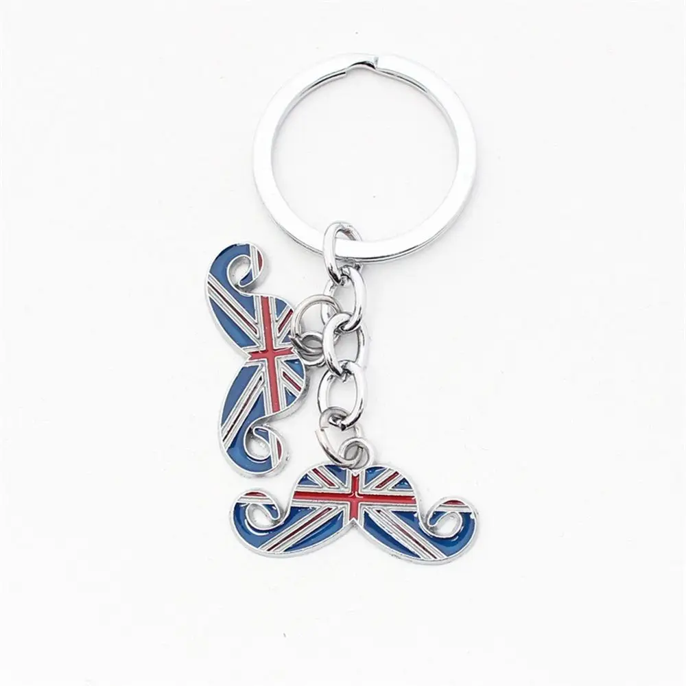 Metal Key Chain Souvenir Gift Key Chain GB British Flag Heart Pendant Union Jack Keyring UK Flag Keychain