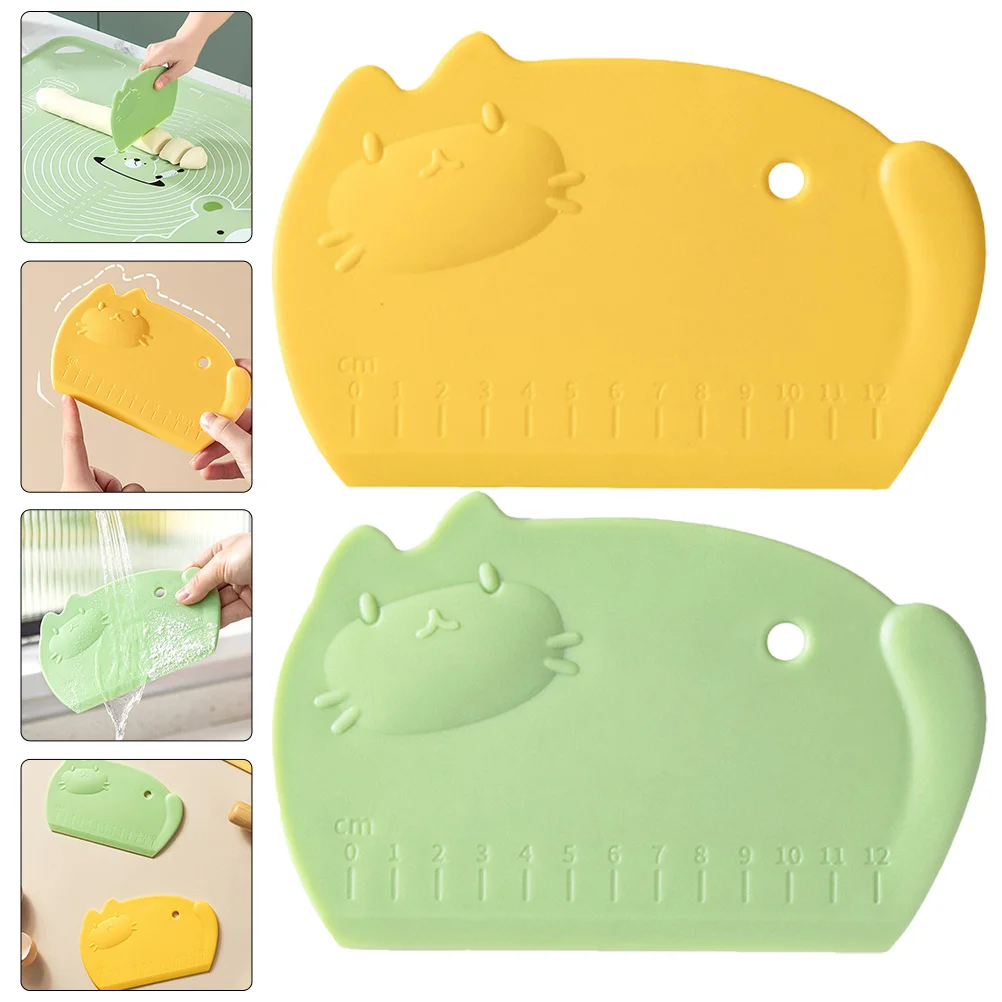 

2Pcs Premium Silicone Dough Cutter with Scale Rustproof Practical Baking Accessory for Home Use Dough Cutter Baking Supply