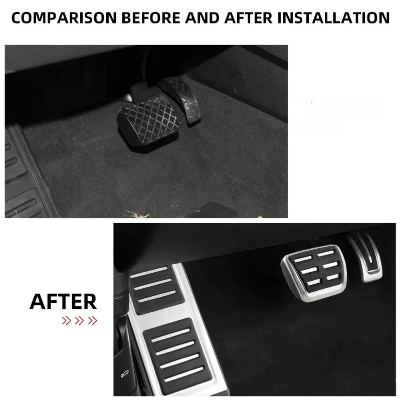 A33K-Car Accessories For A6 E-TRON Q6 E-TRON Q8 E-TRON 2025 2026 Gas Fuel Brake Footrest Pedal Covers Set Pedals
