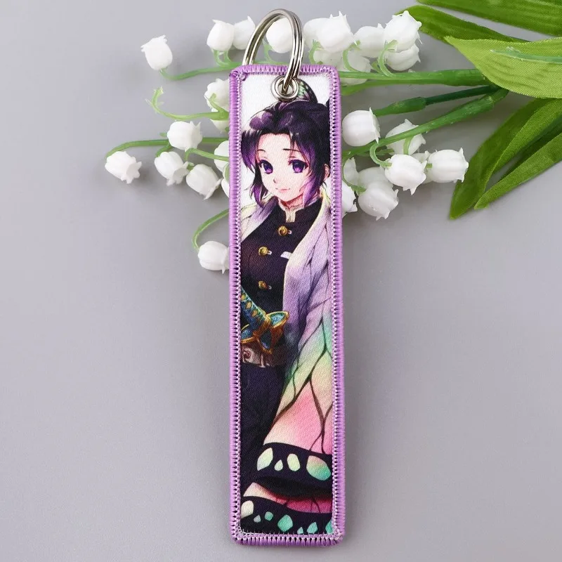 Demon Slayer Agatsuma Zenitsu Inosuke Anime Weven Sleutelhanger Fashion Cool ID Hangend Touw Opknoping Accessoires DIY Accessoires