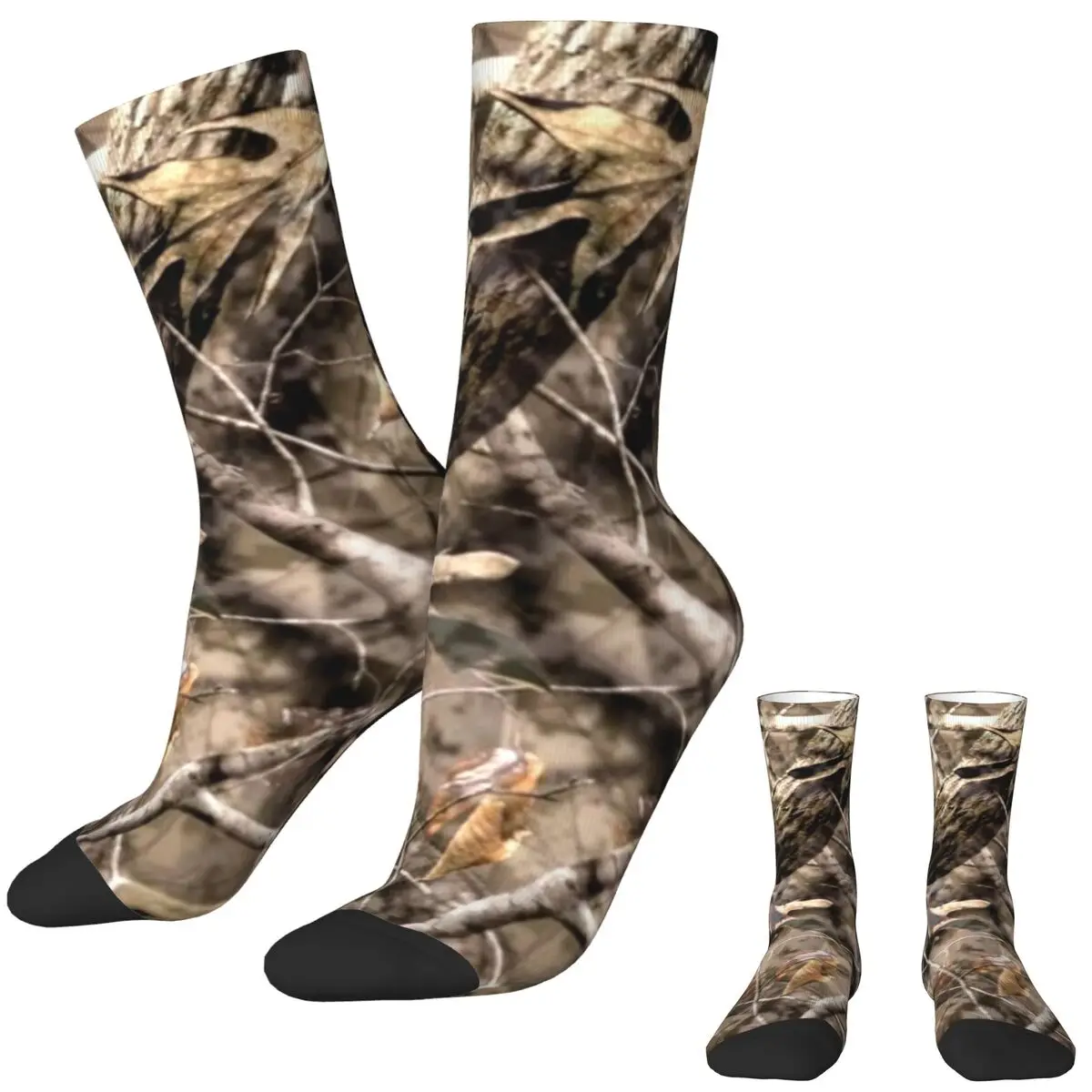 Adults Men Socks Hunting Camo Real Tree Stockings Winter Casual High Quality Socks Graphic Climbing Non-Slip Socks